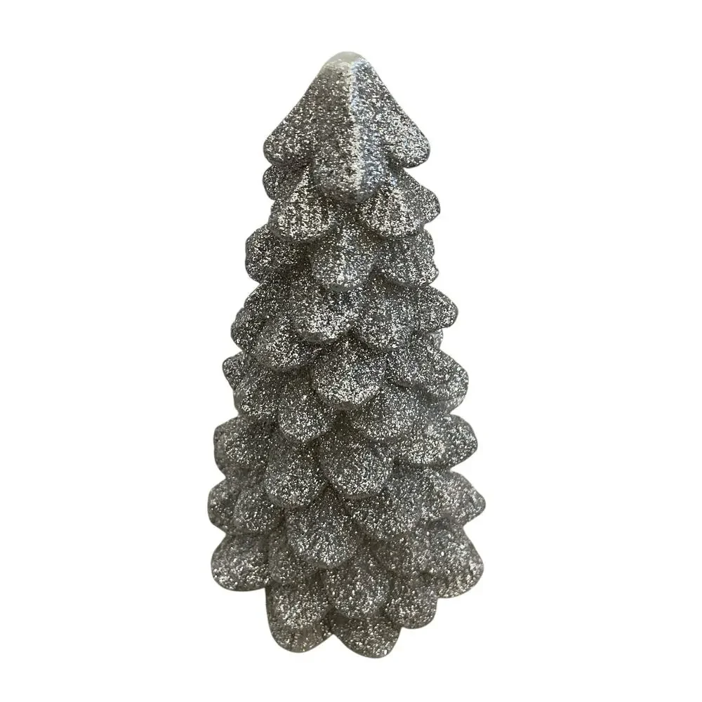 34TH & PINE Silver Glitter LED Christmas Tree Candle  Light Up Holiday Decor NEW